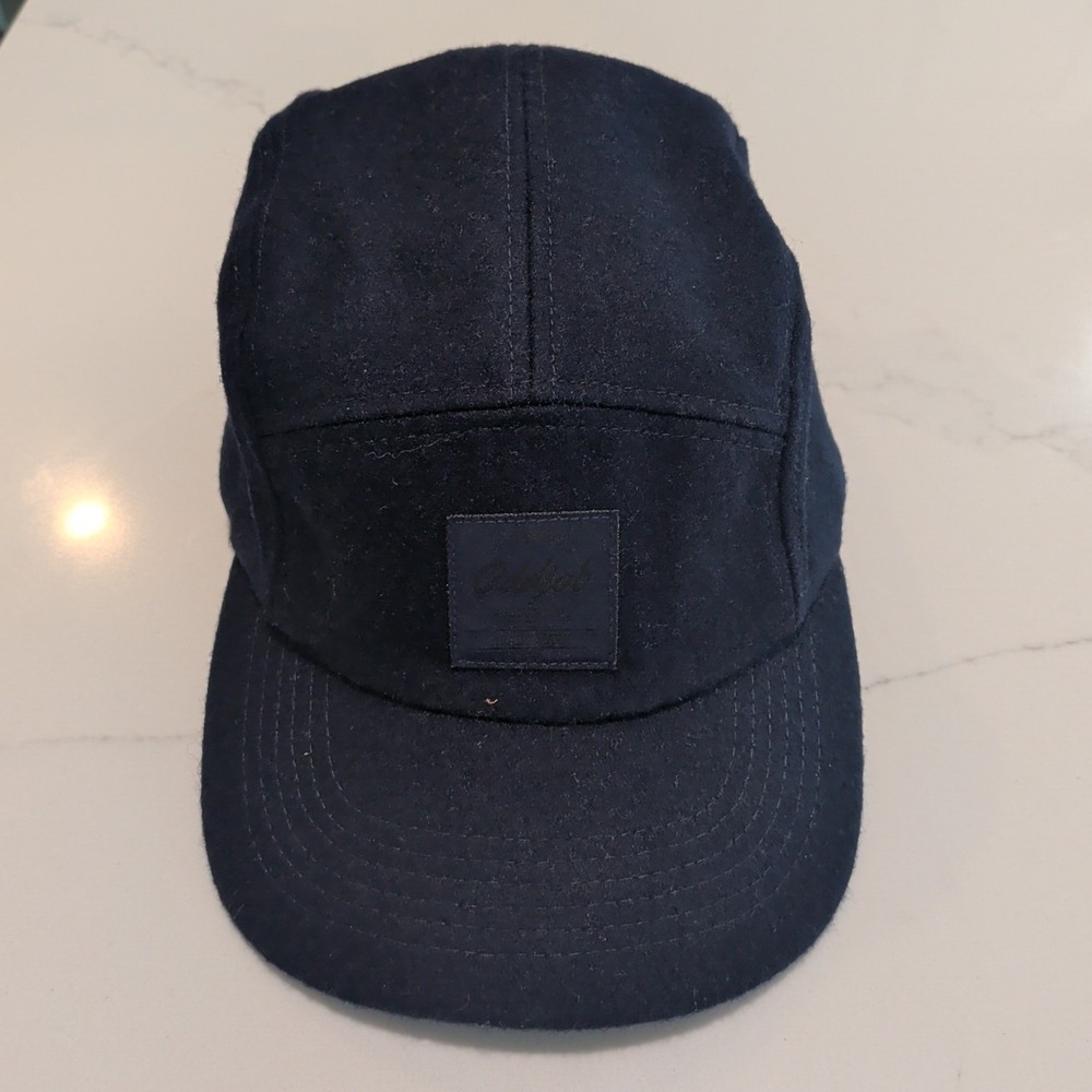 Oddjob Hat Cap Strap Back One Size Mens True Navy Big Melon 5 Panel 100% Wool